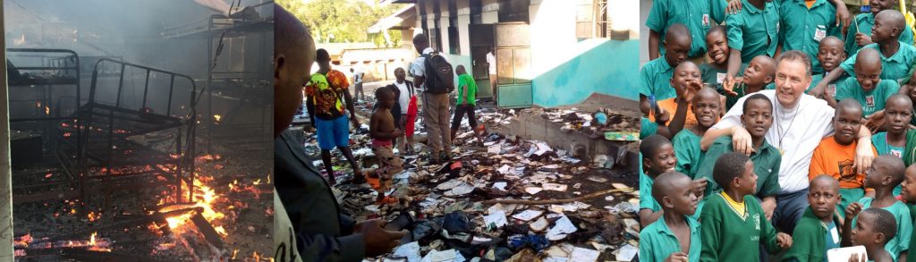 Un incendio destruye el dormitorio de niños internos