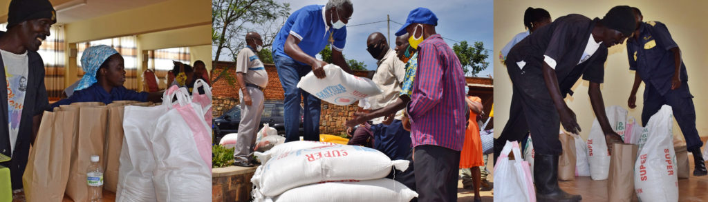 Reparto de comida en los centros juveniles salesianos de Ruanda para los más afectados por la pandemia