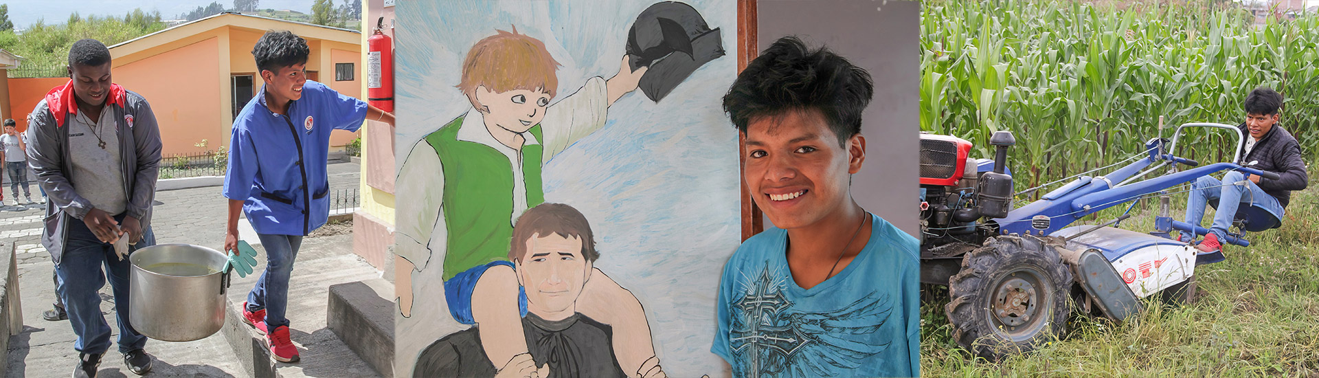 Álex, un gran soñador en la amplia familia de menores que forman la Granja Escuela Don Bosco en Ambato (Ecuador)
