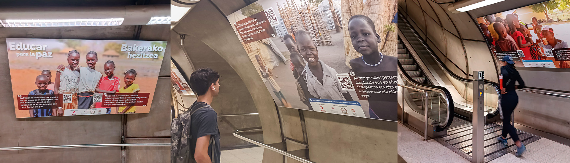 Exposición fotográfica ‘Educar para la paz’ en el metro de Bilbao sobre la situación de la infancia en Sudán del Sur